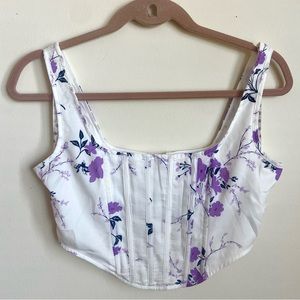 PINK & WHITE FLORAL CORSET